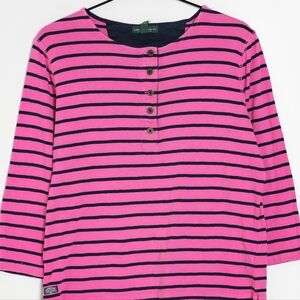 Ralph Lauren Pink and Black Striped Top